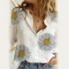 2022 Women Fashion Long Sleeve Marguerite Dot Star Print Office Shirt Blouse Top Women's Clothing блузка женская ropa mujer ► Photo 3/6
