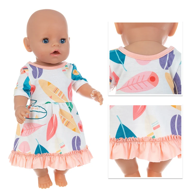 

2020 New Baby New Born Fit 18 inch Doll Clothes Accessories Leaf Clothes Suit Elements For Baby Birthday Gift
