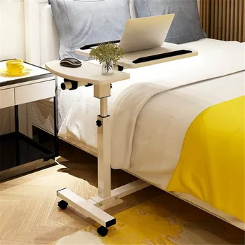 

Adjustable Tilt Overbed Bedside Table with Wheels for Hospital and Home Use Foldable Portable Computer Desk