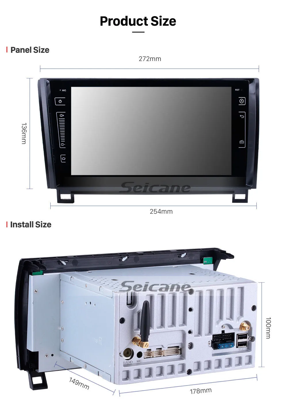 Cheap Seicane Android9.0 HD 9" Car 2Din Multimedia Player Radio For Toyota Sequoia Tundra 2006-2015 Head Unit Support Mirror Link Wifi 14