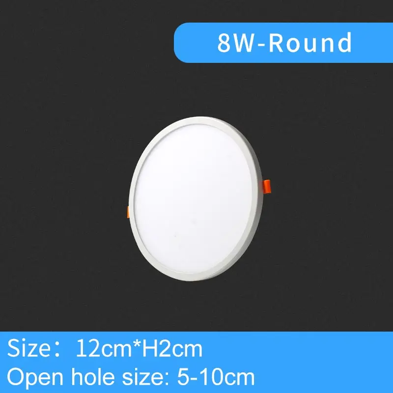 Ultra-Thin LED Recessed Ceiling Panel Light, 220V/230V, Round/Square Design