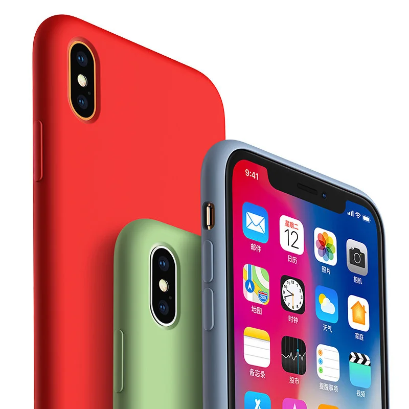 Роскошный силиконовый однотонный Мягкий чехол из ТПУ для iPhone 11 Pro Max X Xr Xs Max защитный чехол