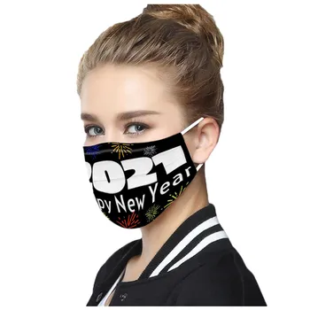 

Cycling Health Care 2021 Happy New Years Cover Mask Adult Disposable Mascarillas Mask 3 Layer Earring Face Mouth Mask In Stock