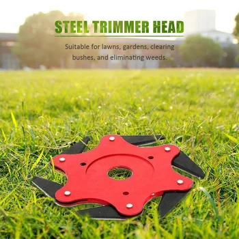 

Universal 6 Blades Trimmer Head for Lawn Mower Garden Tool Trymer Brush Weed Cutter Blades Steel Hedge Grass Trimmer Head