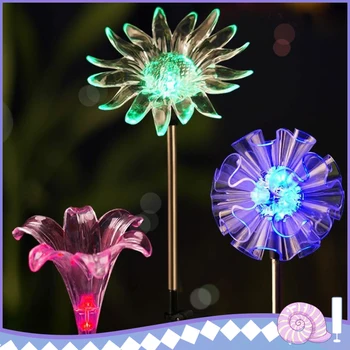 

Sunflower Lily LED Solar Garden Light Multicolor Changing Solar Lamp Waterproof Outdoor Garden Decoration Light Dropshipping