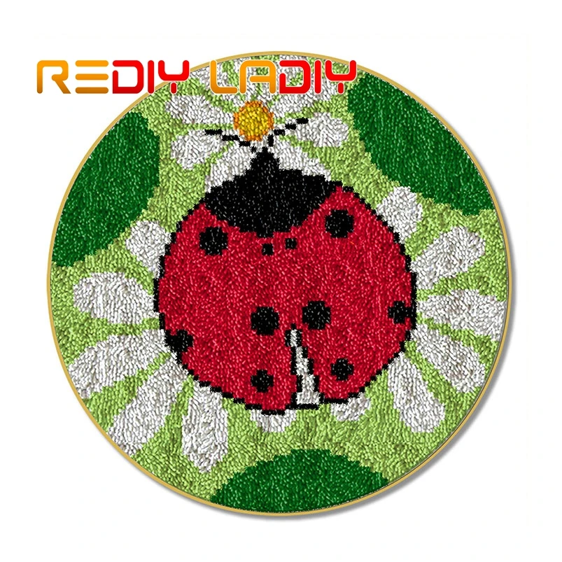 Latch Hook Rug Ladybug Tapestry Crocheting Carpet Rug 100 Acrylic Yarn