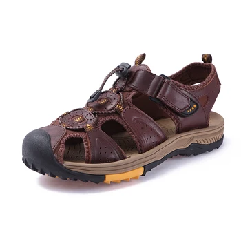 

New Mens Sandals Summer Genuine Leather Outdoor Men's Shoes for Male Casual Shoes Water Walking Beach Sandalias Sandal 39-45