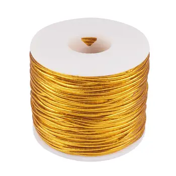 

1 Roll Round Elastic Cord Polyester Outside and Rubber Inside Goldenrod 50m/roll