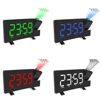 

Radio Projection Alarm Clock With Snooze Function Thermometer FM76 ~108 Band Radio USB / Batterys Power Table Led Clock New