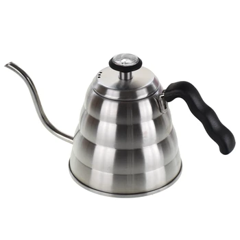 

1200ML 304 Stainless Steel Pour Over Coffee Kettle Coffee Percolator with Therometer Long Spouts Tea Pots V60 Coffee Maker