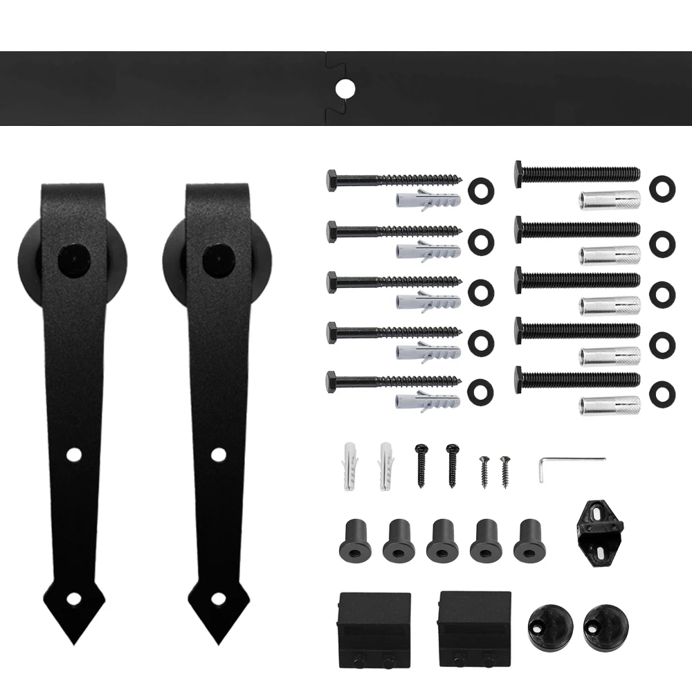 

200CM Origional Gifsin For Europe Sliding Door Hardware Barn Track Hardware Wood Barn Door Rail and Rollers