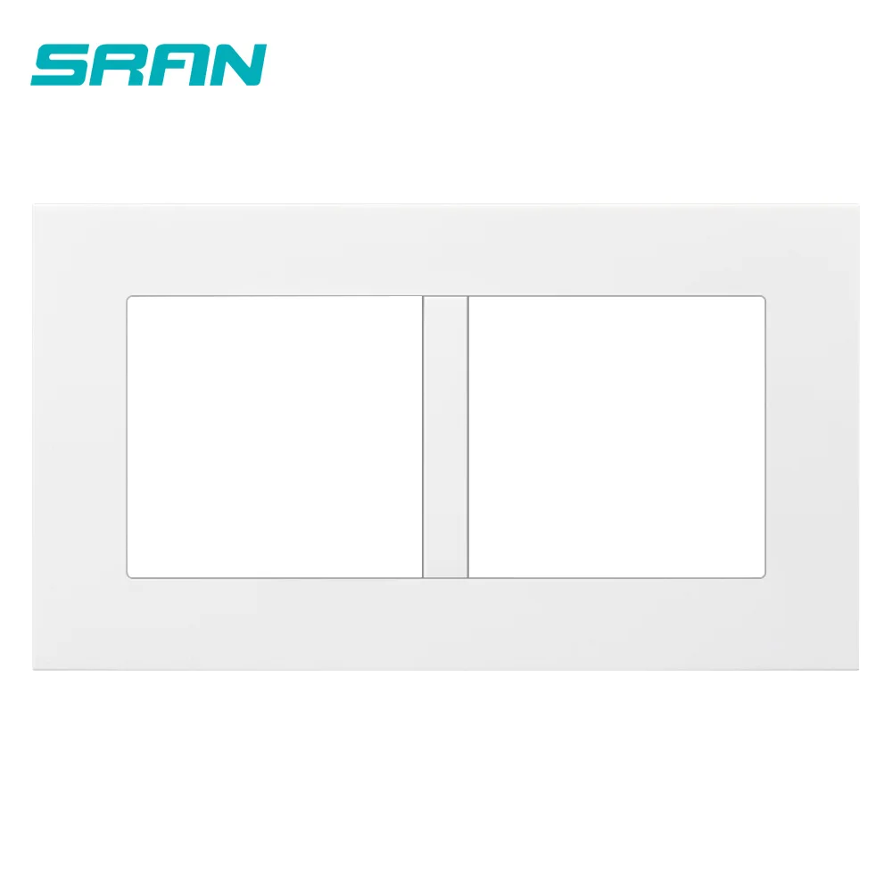 SRAN Blank panel with Installing iron plate 146mm*86mm white/black/gold PC dual frame switch socket | Обустройство дома