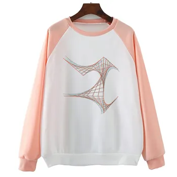 

Abstract Geometric Lines Hooded Women　Harajuku Fashion Printed Sweatshirts Casual O-Neck Hoodies Pullovers