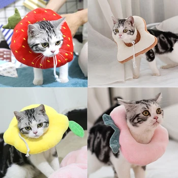 

Pets Neck Ring Protection Collar Printed Pet Elizabeth Collar Soft Cotton Dog Cat Adjustable Wound Healing Collar Prevent Bite