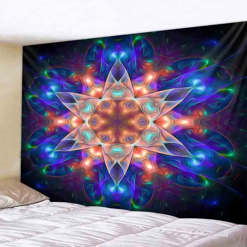 Indian mandala tapestry fractal color wall hanging aesthetics room decoration bohemian psychedelic home wall decoration