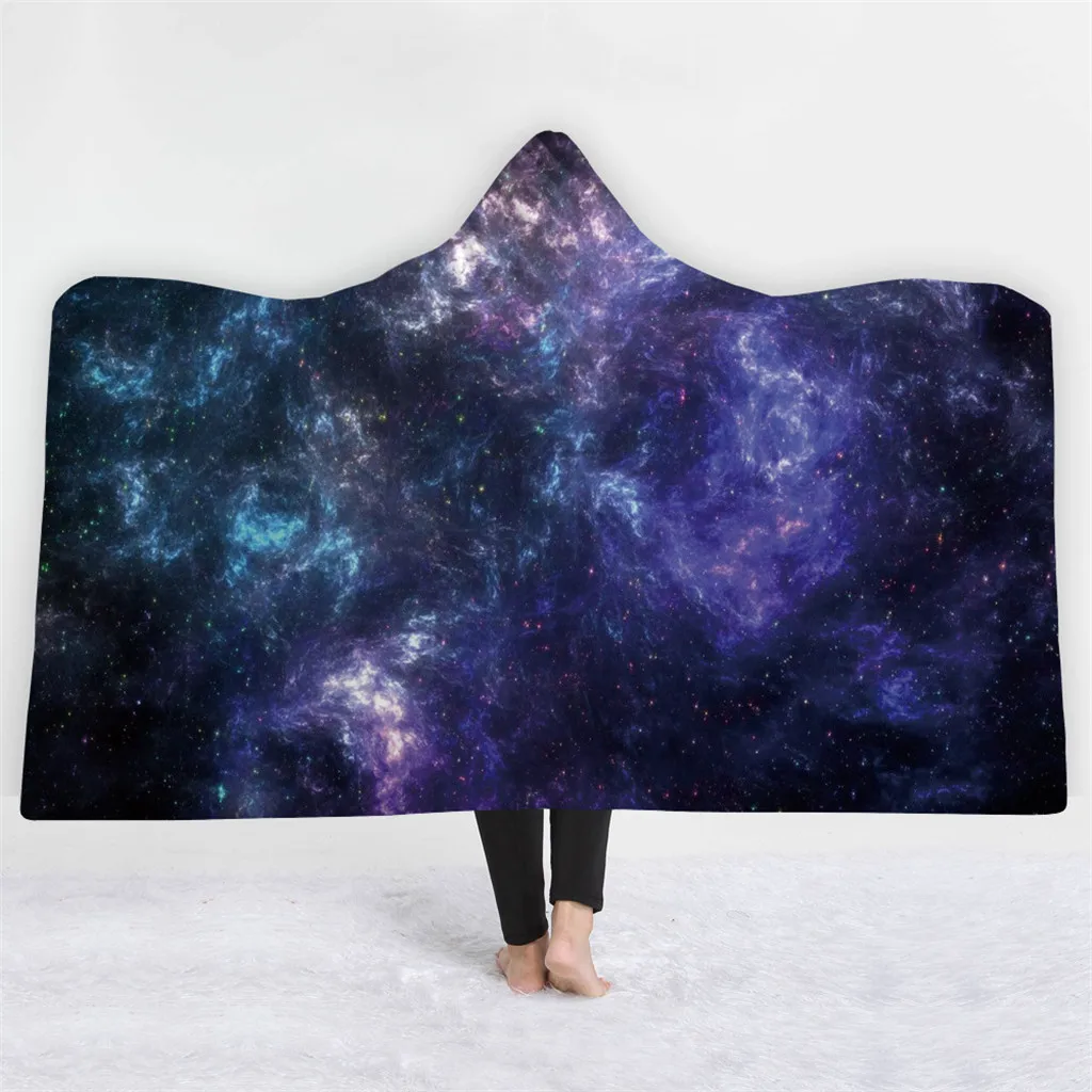 

hooded blanket cloak magic cap blanket napping blanket 3D digital printed air conditioning blanket