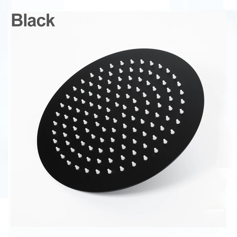 Round Black Ванная комната Радужная дождевая душевая головка потолочная душевая головка светодиодный светильник душ сила воды красочный дождевой Душ 16 дюймов - Цвет: Round Black