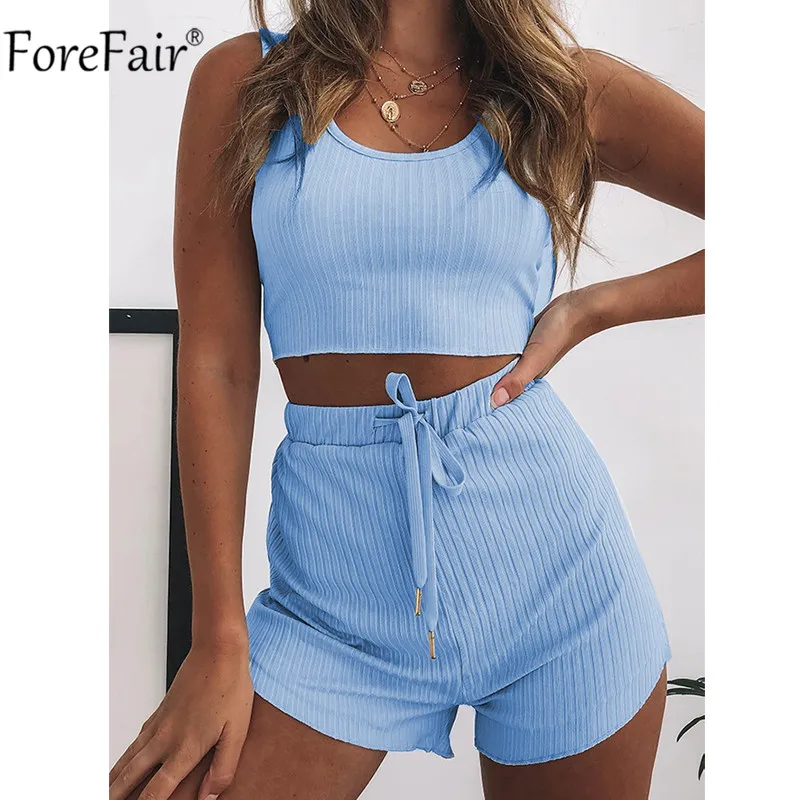 Forefair женский летний комплект из двух предметов укороченный топ без рукавов и