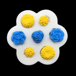Rose and Hydrangea Silicone Mold for Cake and Cupcake Decorating (Grey)