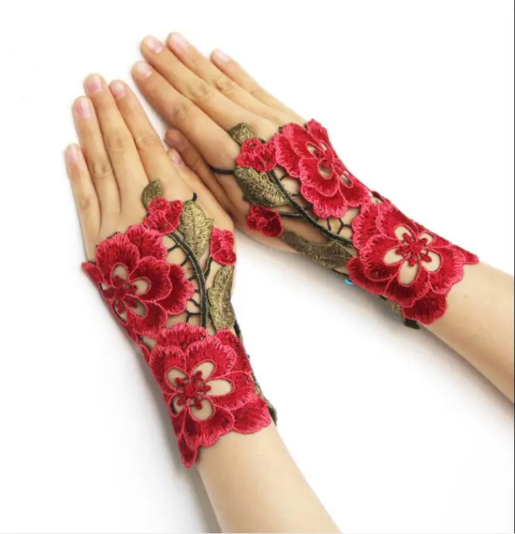 

Embroidery gloves Chinese ethnic glove Flower gloves Women