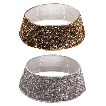 

Sequins Glitter Christmas Tree Base Collar Around Decorative Skirt Xmas New Year Party Home Decoration