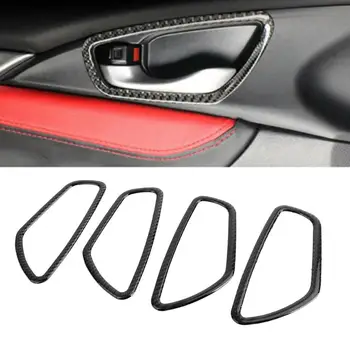 

Areyourshop Real Carbon Fiber Inner Door Handle Frame Trim 4PCS For Honda Civic 10th 2016-2019 Door Handle Frame Trim Car Parts
