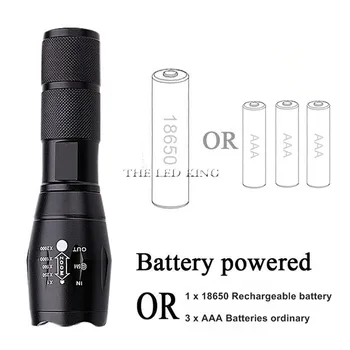 

6000lm LED Flashlight Bright Tactical Camping Fishing Flash Light T6 Rechargeable Torch Waterproof Lanterna Use 18650 or 26650