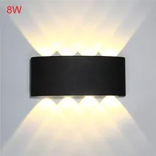Крытый 2 Вт 4 Вт 6 Вт 8 Вт светодиодный настенный светильник AC100V/220 В алюминиевый декоративный настенный светильник для спальни светодиодный настенный светильник и наружное украшение