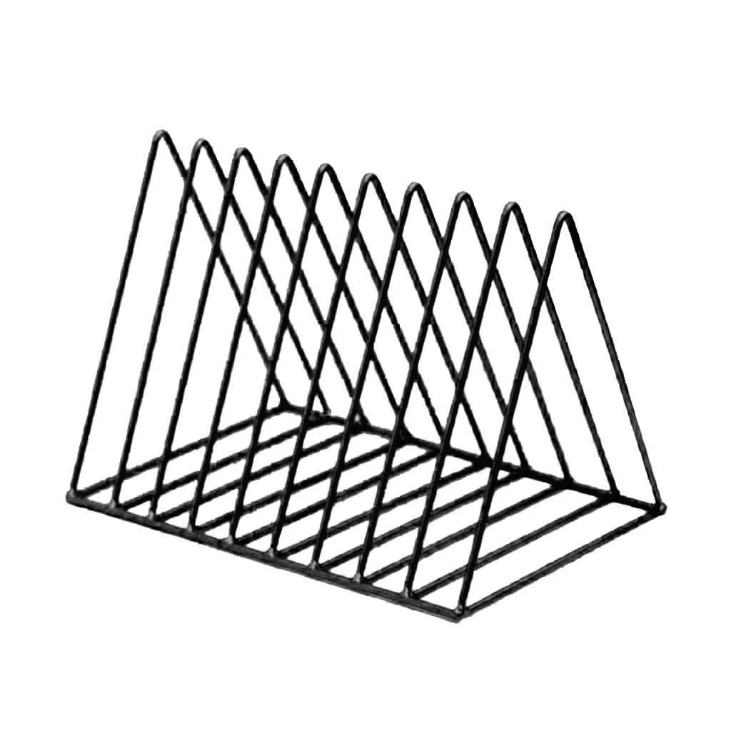 

Magazine Rack Book Record Holder, Desktop Iron Storage Rack Bookshelf Multifunction Triangle File Organizer Decor Home Office