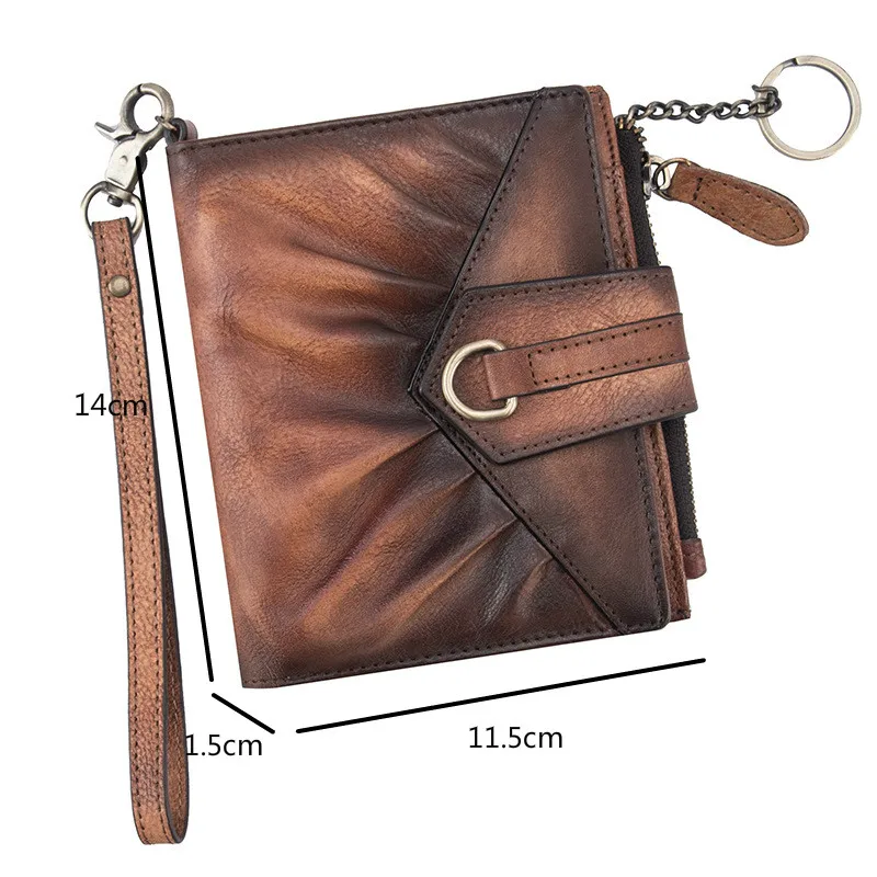 Johnature 2024 New Women Wallets Retro Short Genuine Leather Wallet Card Holder Leisure First Layer Cowhide Solid Color Purse