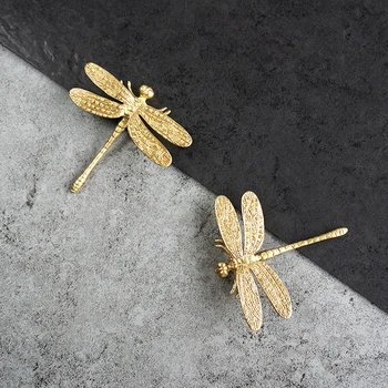 

Brass Furniture Pull Handle Nordic Dragonflies Cabinets and Door Handles Drawer Golden Cabinet Knob Wardrobe Dresser Solid Knobs