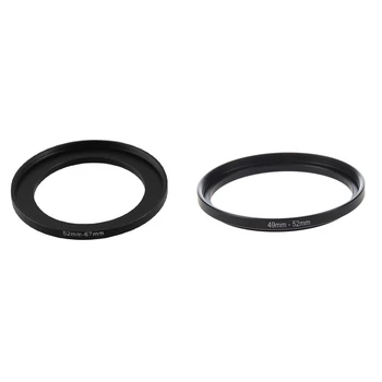 

2 Pcs Camera Replacement Lens Filter Metal Step Up Ring Adapter, 52Mm-67Mm & 49Mm-52Mm