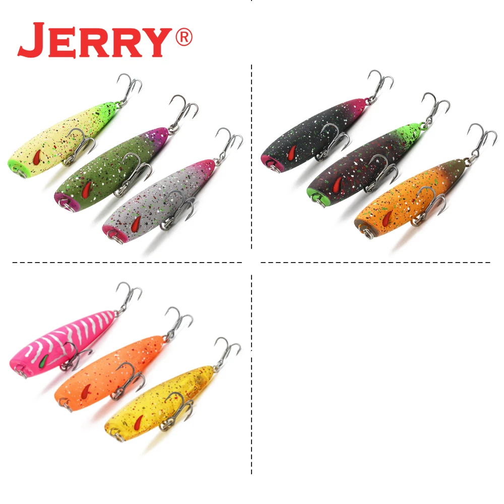 Jerry Stopper Topwater Fishing Lure Set Bass Trout Plug Ultralight Hard Bait 5cm 4.3g Floating Popper Artificial Bait