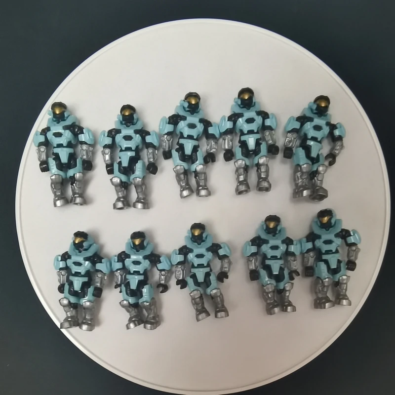 

blue spartan 10 action loose figures toy DIY halo mega building bloks toy