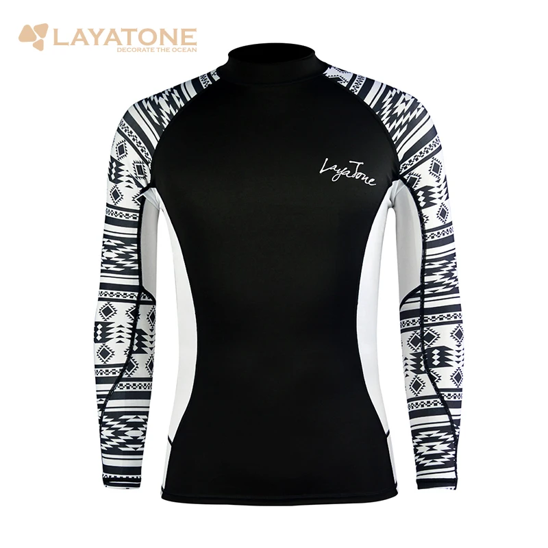 LayaTone long Sleeves Swimwear Men Surf Clothing Diving Suits Shirt Swim Suit Sailing Running Tshirts Bathing Suits Rash Guard