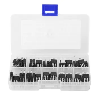 

50pcs Transistor TO-220 Power Transistor Assortment Kit Three Pin Transistors Voltage Regulator Transistor Kit