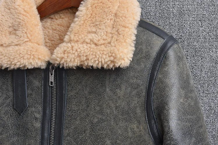 Free shipping.2021 winter warm natural fur jacket,classic B3 shearling clothes,Man genuine leather coat.quality wool clothing guess genuine leather coats & jackets