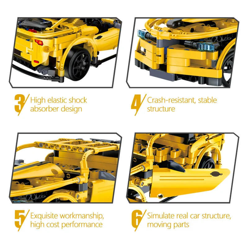 419 шт, техническая серия, радиоуправляемая модель автомобиля, строительные блоки, 2,4 ГГц, электрический пульт дистанционного управления, гоночный гонщик, кирпичи, игрушки СуперКары для детей