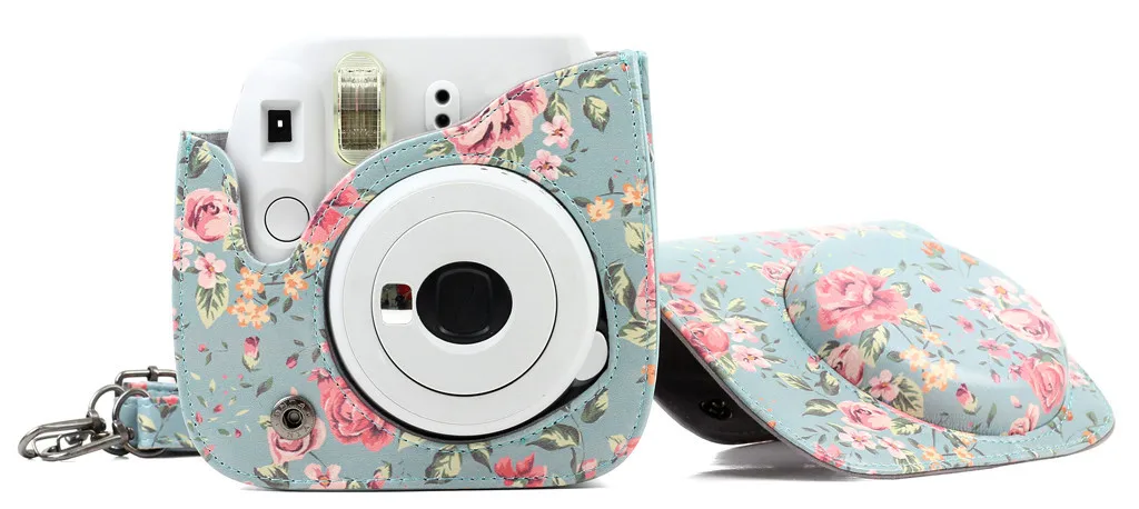 EPULA чехол для камеры Fujifilm Instax Mini 9 8 цветочный принт мини из искусственной кожи защитный чехол для камеры+ мгновенная пленка для камеры