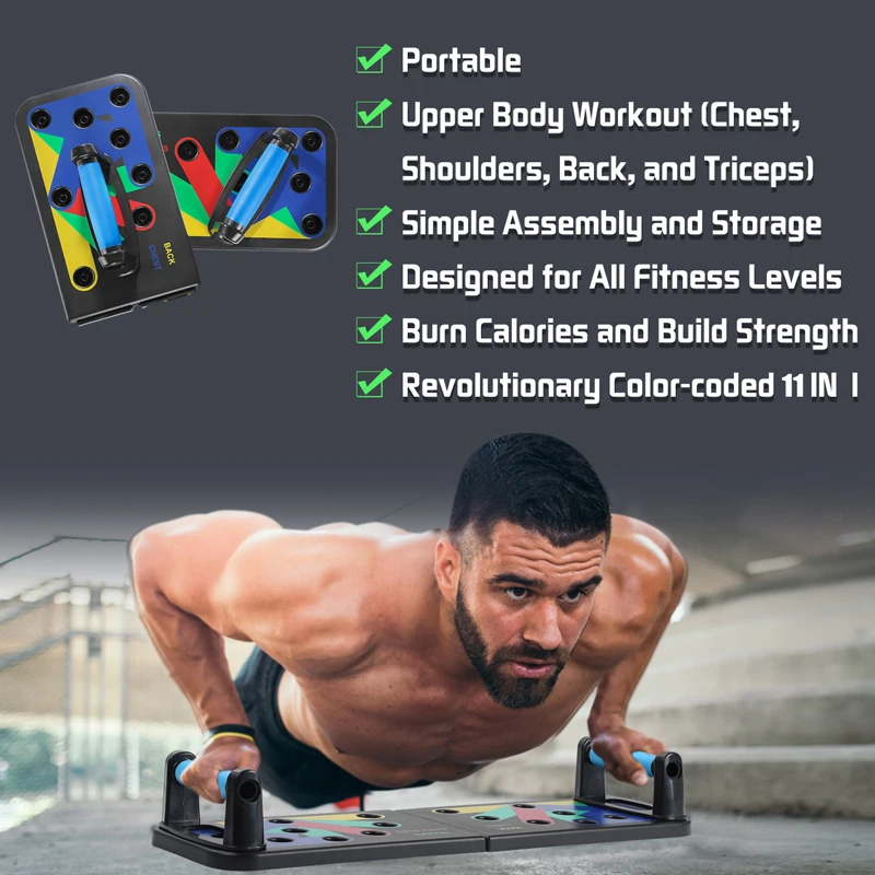 9 in 1 Push Up Board Collapsible Detachable Portable Fitness Exercise Workout Push-up Tools Pushup Stands for Gym body Building