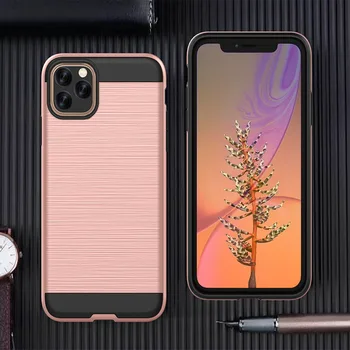 

50pcs Dual Layer Deluxe Soft TPU Hard PC Cover For iPhone 11 Pro Max XS XR X 8 7 6 6S Plus 5 5S Shockproof Hybrid Armor Case