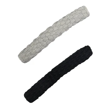 

2x Universal Elastic Braided Cloth Headphone Headband Cushion Cover Protector Grey & Black
