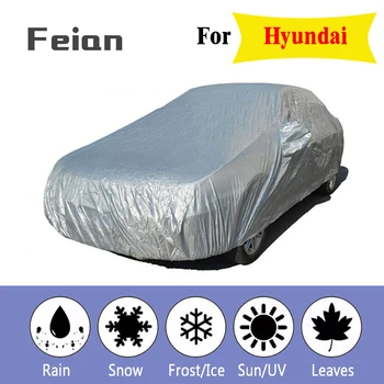

170T Waterproof Car Covers Outdoor Sun Protection Cover Car Reflector Dust Rain Snow Protective Full Auot Cover For Hyundai