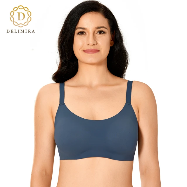 DELIMIRA Women's Plus Size Zero Feel Foam Padded Seamless Comfort WireFree  Bra - AliExpress