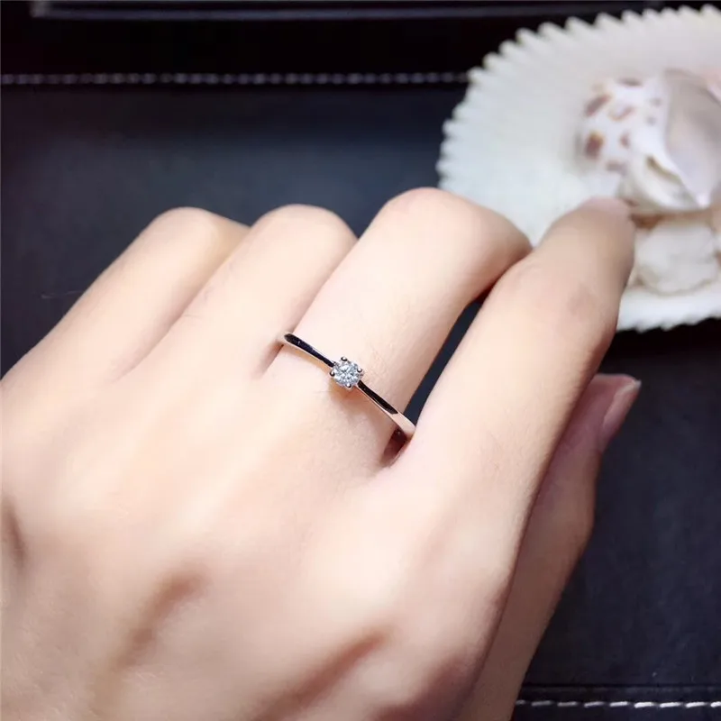 Кольцо LeeChee Moissanite Настоящее серебро 925 пробы хорошее ювелирное изделие для