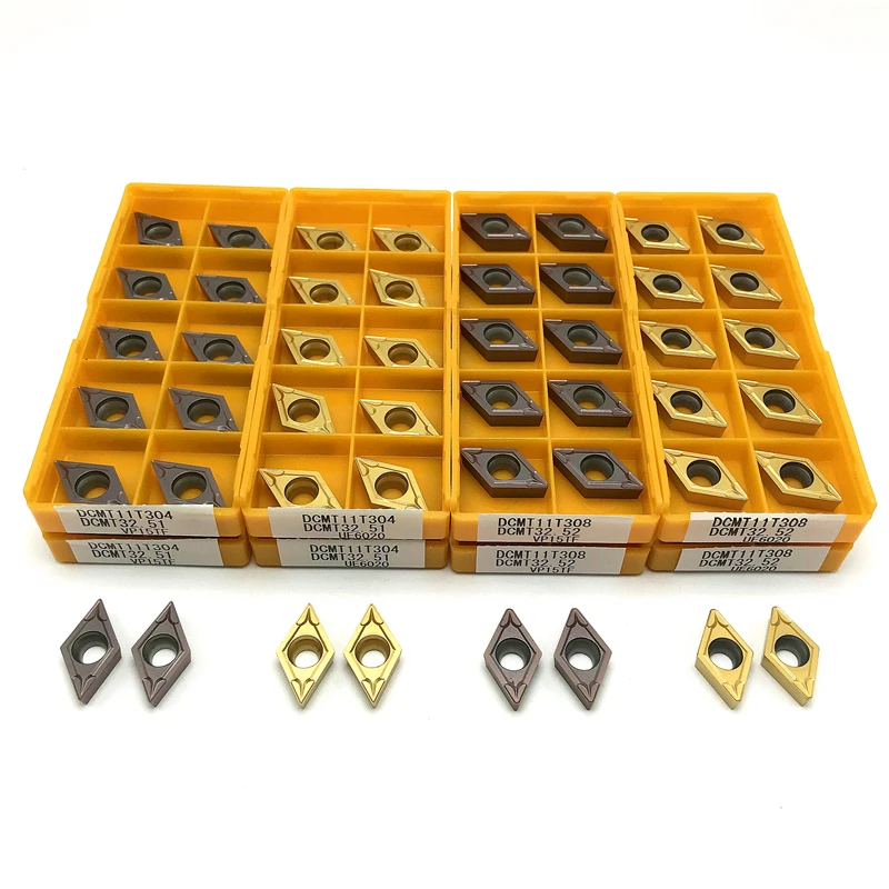 DCMT070204 DCMT11T304 DCMT11T308 insertos de carburo internos de la herramienta de torneado de metal herramientas de torno herramienta CNC de aleación dura a insertar