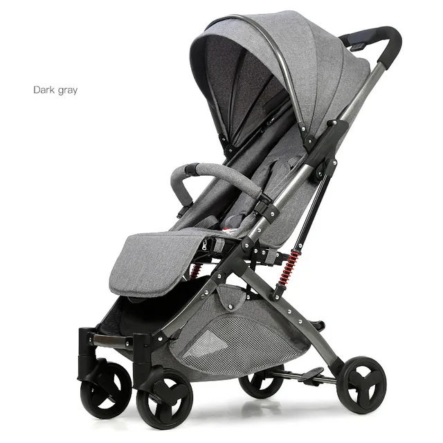 Light baby stroller delivery free ultra light newborn carriage folding can sit or lie suitable 4 seasons high demand - Color: dark grey 3