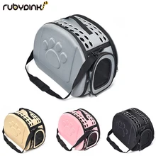 Сумка для переноски собак Портативный кошки Сумки из натуральной кожи дышащая складная дорожная сумка для переноски щенок сумка для переноски сетчатый плечевой открытый Pet сумки «eva»