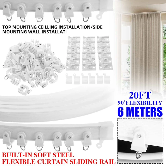 Side Clamping Curtain Track Rail Flexible Ceiling Mounted For Straight  Windows Balcony Plastic Bendable Curtains Accessories - AliExpress