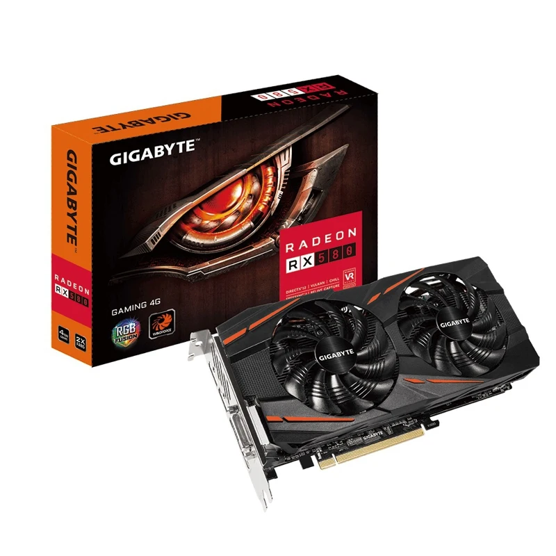 Видеокарта Gigabyte PCI-E GV-RX580GAMING-4GD AMD RX580 4096Mb 256b GDDR5 1340/7000 DVIx1/HDMIx1/DPx3
